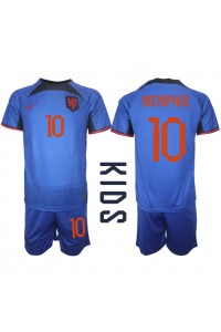 Nederland Memphis Depay #10 Babytruitje Uit tenue Kind WK 2022 Korte Mouw (+ Korte broeken)